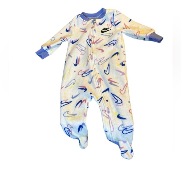 Nike Blue and Purple Swoosh Fleece Onesie - Picture 1 of 5